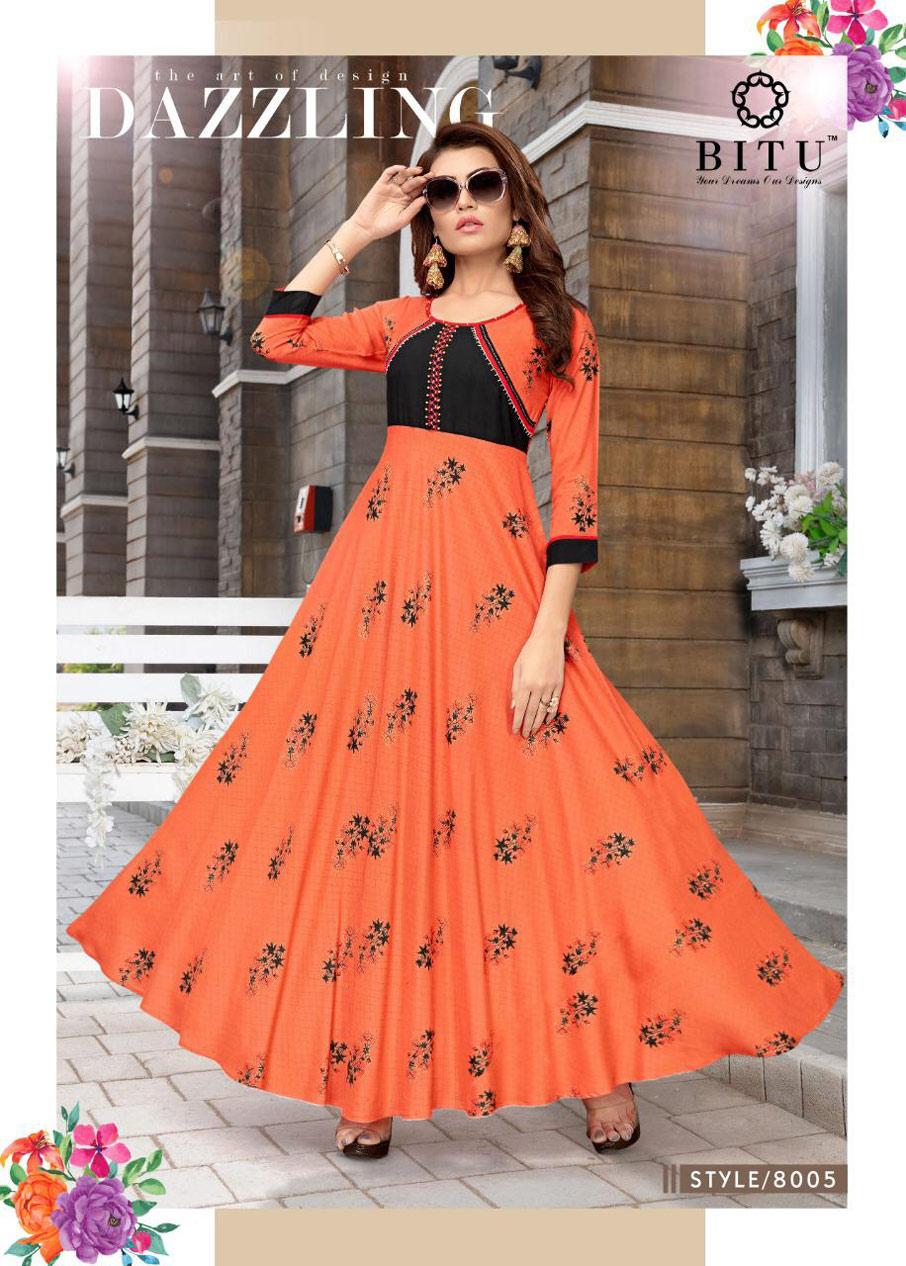 Muskaan Vol-3 Bitu Designer Discharge Print with Foil Kurta Muskaan Vol-3 Bitu Designer Discharge Print with Foil Kurta